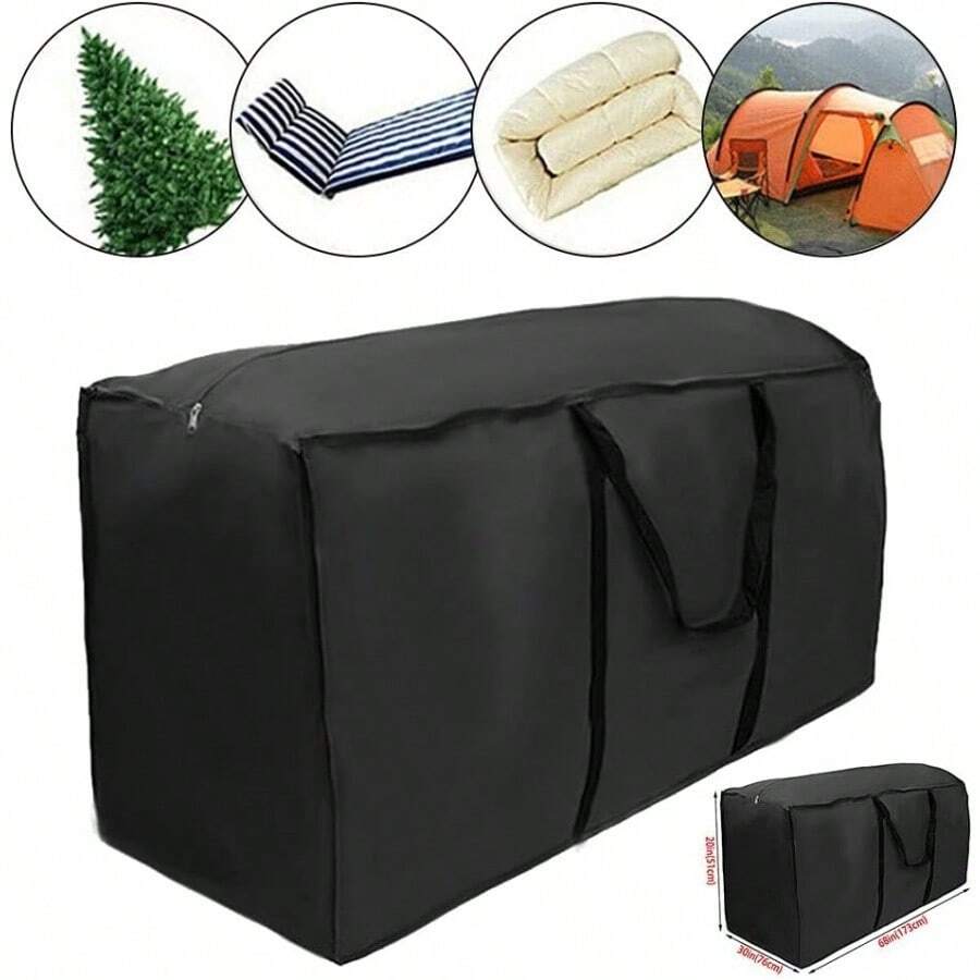 Garden Storage Bags Heavy Duty Furniture Cushion Cover Bags, Tote Portable Bag Organizer With Handle For Home And Yard Accessories Christmas Tree - màu đen - Xem 1