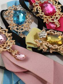 1件复古洛丽塔水晶水钻领带，女士哥特式优雅衬衫配饰，可调节角色扮演派对吸睛领带，带珠宝装饰 - A - 查看 11