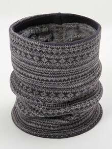 男士冬季针织围巾，加厚针织围巾，经典佩斯利花纹头巾，适合日常户外骑行使用，防风保暖，方便携带和选择