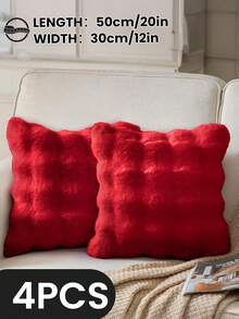 1/2/4 Stück luxuriöser Kunstfell Toskana Kissenbezug, Kissenhülle, ohne Kisseneinsatz, flauschige Heimdekoration Kissenhülle für Wohnzimmer Sofa, Schlafzimmer Kopfteil, Überwurfkissen, Oeko-Tex