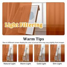 Burnt Orange Valances For Windows, Small Light Filtering Rod Pocket Cafe Valance Curtains, Soft Fall Sheer Curtain For BathroomBasement, 42Wx14L Inch, 2 - Multicolor 157 - View 5