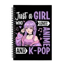 1本K-Pop主题涂色笔记本，包含4个独特的卡通人物设计 - 时尚螺旋笔记本，男女皆宜，是办公室、学校的创意礼物之选