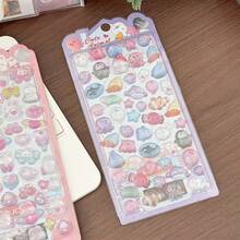 4-Pack Cute INS Style 3D Cartoon Animal Acrylic Stickers, Strong Adhesive, Suitable For Decorating Scrapbooks, Diaries, Phone Cases, Desktops, Rooms, Laptops, Etc.