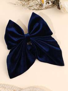 1 pezzo Fiocchi per capelli in velluto per ragazze, fermagli a coccodrillo con fiocco grande di colore blu navy, barrette di colore unito per l'autunno e l'inverno, nuovo regalo per ragazze, accessori per capelli eleganti per feste e vacanze, accessori per capelli per adolescenti