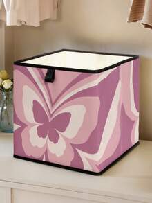 1pc Butterfly Pattern Open Storage Box, Stackable Storage Bin, Drawer Style Durable Multipurpose, Space-Saving Design Suitable For Home, Dorm, Home Organization, Under Bed Storage,Dorm Room - Multicolor - View 3