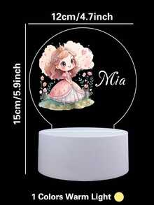 1pc Custom Personalized Table Lamp Night Light Customized Cartoon Princesses And Animals 3D Night Light Toy Acrylic Night Lights Gift For Home Room Decoration Night Light Usb Powered & Battery Operated Optical Illusion Table Lamp With Remote Control Perfect Gift Send To Girls For Valentine's Day, Easter, Christmas Unique Room Decor, Fun And Adorable Nightlight Gifts Birthday Graduation Home Decor Back To School School Supplies,Christmas Gift Supplies