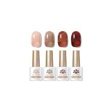 Jelly Burgundy Gel Nail Polish Sheer Milky Jelly Nude Brown Wine Red Gel Polish Crystal Transparent Gel Polish Set Fall Autumn Ember Jelly Series Nail Art Varnish Manicure Collection Gift{Inchcolor_nameinch:InchAutumnEmberinch} - 秋燼 - 查看 1