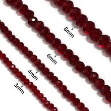 1颗透明算盘水晶珠，3/4/6/8毫米，多种款式散珠，时尚休闲百搭，手工DIY串珠，适用于多层手链、项链、珠宝制作、吊坠、装饰配件批发 - 深紅色 - 查看 7