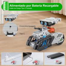 Robot de Juguete Recargable, Juguetes de Proyectos STEM para Adolescentes de 8 a 16 Años, Kit de Experimentos de Construcción de Bricolaje, Alimentado por Energía o Alimentado por Batería - 21 en 1 - Ver 4