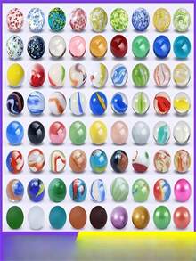 100pcs Random Color Glass Marbles - Assorted Color Glass Game Marbles, Suitable For Aquarium Decor, Crafts And Decorative Use, DIY Craft Material (Slight Defects, Cautious Purchase) - Multicolor - View 6