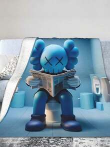 Kawss Kawaii Kaw Blanket Cozy Anime Gift Blanket - Premium Flannel Throw For Fans, Soft Cartoon Print For Sofa, Bed, Camping & Travel, Great Christmas Birthday Present - màu đen - Xem 5