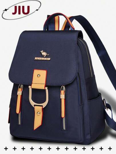 防盗尼龙翻盖背包，女士钱包，多功能时尚日常包，多口袋轻便旅行包，大容量简约背包，便捷背包，适合学生、护士、教师、商务人士、旅行、通勤、购物、办公、约会、徒步、训练、工作，生日礼物、节日礼物，背包