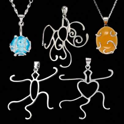 3pcs Minimalist Copper DIY Handmade Necklace, Earring Hoops, Versatile Asymmetrical Multi-Function Silver Tone Pendant