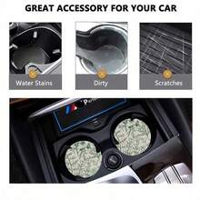 2pcs Car Cup Coaster Stylish & Durable Fast-Drying Non-Slip Car Cup Mat - 粉紅色網格 - 查看 6