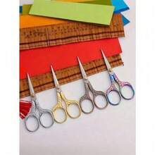 1pcs Vintage Floral Pattern Sharp Daily Use Scissors Random Color