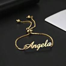 Customized Box Bracelet - An Elegant And Classic Personalized Name Bracelet For Women - Customized 18K Gold-Plated Stainless Steel, Adjustable Chain, Suitable For Daily Wear And Gifts - Christmas Friendly - Nhiều màu - Xem 10