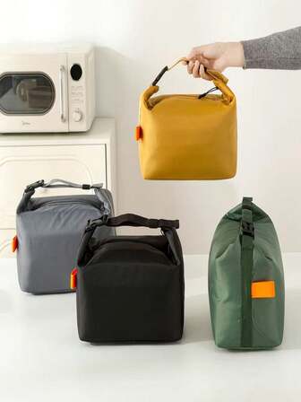 1Pc Large-Capacity Waterproof Insulated Picnic Bag, Made Of Thickened Aluminum Foil Material That Is Waterproof, Leak-Proof, And Oil-Proof. It Can Be Folded And Used As A Lunch Box. Perfect For Office Workers To Carry Insulated Meals, Suitable For Office Lunch Insulation, School, Students, Teachers, Picnics, And Meal Carrying. Thickened, Simple, And Stylish Lunch Bag.