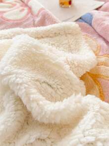 1pc Floral Pattern Soft & Warm Blanket, Thick & Cozy For Home Decor, Suitable For Bed, Sofa, Office, Room, Dorm, Machine Washable, Great Gift For Women, Suitable For Winter And All Seasons - Pink - View 8