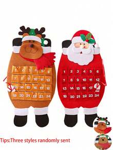 1pc Santa Christmas Advent Calendar Felt Hanging Reusable Calendar Decorations For Christmas Party,New Year,Holiday Wall Door Gift Home Decor Supplies Christmas Decorations Room Decor Winter Christmas Decorations Home Christmas Gifts Christmas Decor - Multicolor - View 11