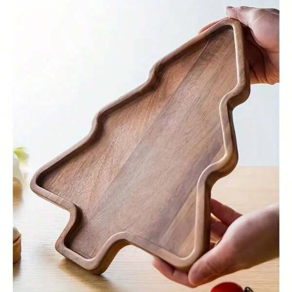 1 pezzo Vassoio di servizio in legno a forma di albero di Natale - Vassoio multifunzionale da cucina, tagliere di formaggi piccolo, vassoio per la colazione, vassoio di servizio, tagliere per salumi - Vassoio per alimenti natalizi - Decorazione natalizia, regalo ideale per Natale e per il ritorno a scuola, bomboniera, accessorio da cucina, regalo di Capodanno, regalo di Natale