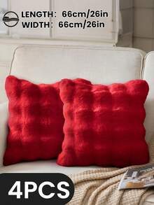 1/2/4 Stück luxuriöser Kunstfell Toskana Kissenbezug, Kissenhülle, ohne Kisseneinsatz, flauschige Heimdekoration Kissenhülle für Wohnzimmer Sofa, Schlafzimmer Kopfteil, Überwurfkissen, Oeko-Tex