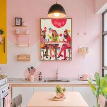 1 pieza Cartel de arte de pared de arte pop retro, collage de moda vintage, arte de pared vintage, decoración de los años 60, acento colorido para el hogar, arte divertido para la sala de estar - Pósteres Pintura en lienzo Artes de pared Decoración del hogar Sin marco