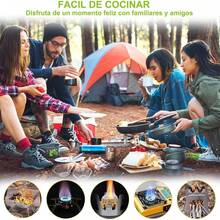 Kit de Cocina Camping Portatil, Cubiertos Plegables Camping para 2-3 Personas, con Ollas Ligeras Antiadherentes,Sartenes con Bolsa de Almacenamiento Mochileros,Cocina al Aire y Picnic - 1 - Ver 8