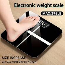 396 Pound Ultra-High Load Weight Scale, High-Precision Intelligent Digital Bathroom Scale, Convertible Pounds/Kilograms, Multifunctional Temperature Display, High-Definition LCD Display, Ultra Wide Platform And Large Capacity, Suitable For Home, Dormitory, Gym Or Office Use - Black - View 12