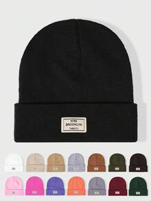 1顶刺绣针织帽，男女通用加厚针织帽，保暖户外帽，无檐帽，Y2K风格男女冬季服饰 - 針織帽 - 查看 12