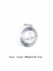1/2/4pcs 2cm X 300cm Washable Reusable Double-Sided Nano Thick Transparent High Viscosity Wall Mounting Adhesive Tape - Transparent - View 8