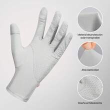 Guantes de protección Solar para Mujer Hombres, UPF 50+ Guantes de protección UV para Verano para Golf, Senderismo y Otras Actividades al Aire Libre, Guantes Negros - Negro - Ver 3