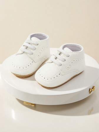 Infant Boys Girls Shoes Non-Slip Rubber Sole High-Top PU Leather Sneakers Infant First Walking Shoes Toddler Crib Shoes Newborn Loafers Flats