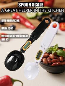 1 pieza Cuchara de medición digital de alta precisión con pantalla LCD de 500g/0.1g, cuchara de pesaje digital desmontable y ajustable, accesorio portátil convertible, báscula de medición de alimentos, báscula de cocina para el hogar, báscula de café y té de viaje, utensilios de cocina, herramientas de repostería, baterías no incluidas - Multicolor - Ver 1