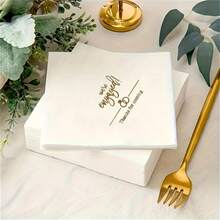20pcs/40pcs/60pcs,13*13 Inch We're Engaged Wedding 2-Ply Paper Napkins, Engagement Party Napkins,Engagement Beverage Cocktail Luncheon Napkins,Wedding Paper Disposable Party Napkins Wedding Cake Table Decorations Supplies - Multicolor - View 2