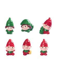 6 Stücke Figuren Weihnachtsdekoration DIY Zubehör Harz Tisch-/Autodekor Miniatur Büro Schreibtisch Ornamente