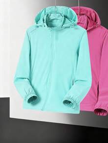 Women's Hooded Windbreaker, Enhanced Protection For Hiking And Traveling, Functional And Fashionable