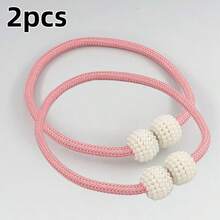 A Pair Of Curtain Ties, Binding Ropes, Curtain Buckles, Binding Decorations, Bed Curtains, Storage Ropes, Magnetic Pearls, No Need For Drilling, Binding - Multicolor - View 11
