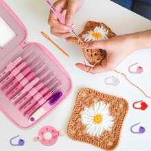 9pcs-99pcs Pink Soft Handle Crochet Hook Set, Yarn Knitting, Crochet Knitting, Suitable For DIY Handcraft Lovers, Crochet Handicrafts, Hats, Bags, Clothes, Socks (Random Color)