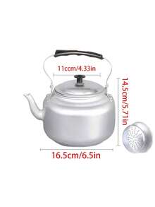 1 pièce Théière en aluminium vintage avec filtre, bouilloire de style rétro pour faire bouillir de l'eau, infuser le thé, chauffer l'alcool, petite théière pour la maison, l'extérieur, l'utilisation au restaurant - bouilloire - Voir 9