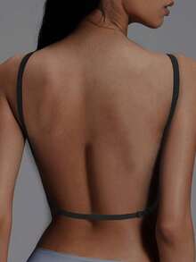 1/2 Pcs Seamless Backless Wireless Bra - 3-Way Cross-Back Design, Removable Pads & Adjustable Straps, Elegant Everyday Undergarment For Women, Comfortable Undergarment, Sleek Underwear, Smooth Texture - màu đen - Xem 4