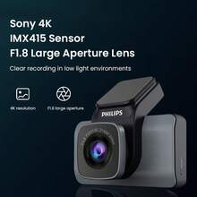 Dash Camera Front, 4K Full HD Dash Camera For Cars, Included Philips High-Speed 64GB Card, Built-In Wi-Fi GPS, 3.5*3.3" IPS Screen, Night Vision, 135°Wide Angle, Night Vision, Parking Mode