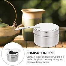 4piezas Estufa De Alcohol Mini De Acero Inoxidable Estufa De Camping Portátil Contenedor De Combustible Sólido Para Cocinar Al Aire Y Actividades De Camping - 1 - Ver 6