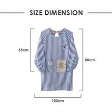 Apron With Sleeves, Waterproof, Anti-Oil Fabric, Painting Apron With Pocket, Kitchen Apron, Bib Apron, Cooking Apron - Màu xanh lam - Xem 5