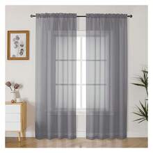Charcoal Grey Sheer Curtains 90 Inches Long 2 Panels Set, Light FilteringFilmy Drapes For Living Room Bedroom, Elegant Soft Rod Pocket Voile Sheer Window Curtains, 42Wx90L Inch, 2PCS - Multicolor 142 - View 1