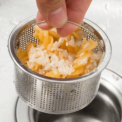 304 Stainless Steel Kitchen Sink Strainer Basket, Vegetable Washing Bowl Drain Catcher, Prevents Clogging Kitchen Items Kitchen Accessories Kitchen Tools