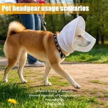 Pet Dog Protective Head Cover Mask, Breathable Anti-Bite Anti-Swallowing Dog Muzzle Mask For Dogs Going Out - Multicolor - View 7