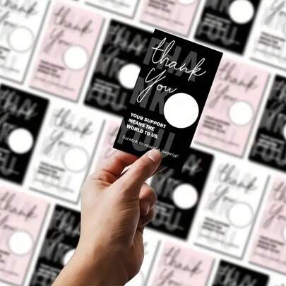 50张刮刮惊喜卡，空白感谢礼券，代金券，礼品抽奖券，纸质，适用于餐厅、小型企业、美容院、理发店、婚礼、派对、母亲节、父亲节、情人节、感恩节、圣诞节、圣帕特里克节、纸质、惊喜礼物，也适用于超市、生日礼物、家庭娱乐、课堂奖励、派对游戏、酒吧、情人节礼物、节日礼物、圣诞礼物、新年礼物。