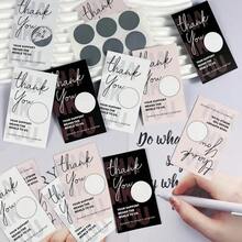 50 thẻ cào bất ngờ, phiếu quà tặng cảm ơn trống, phiếu mua hàng, vé xổ số quà tặng, chất liệu giấy, thích hợp cho nhà hàng, doanh nghiệp nhỏ, tiệm làm đẹp, tiệm cắt tóc, đám cưới, tiệc tùng, ngày của mẹ, ngày của cha, ngày lễ tình nhân, lễ tạ ơn, giáng sinh, ngày thánh Patrick, giấy, quà tặng bất ngờ, hoàn hảo cho siêu thị, quà tặng sinh nhật, giải trí gia đình, phần thưởng lớp học, trò chơi tiệc tùng, quán bar, quà tặng ngày lễ tình nhân, quà tặng ngày lễ, quà tặng giáng sinh, quà tặng năm mới - Nhiều màu - Xem 3