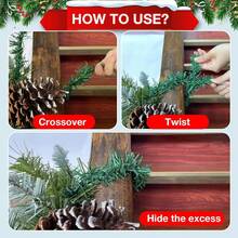 49,2 pi Guirlande de sapin de Noël en métal torsadé vert herbe, décorations de Noël pour arbre de Noël, décorations suspendues au plafond pour fête du Nouvel An, anniversaire, vacances, intérieur et extérieur