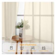 Sheer Curtains 30 Inch Length, Short Light Filtering Voile Small Cafe Kitchen Curtains With Rod Pocket, Short Curtain For Bathroom Window, 42x30 Inch, 2PCS - Multicolor 138 - View 6